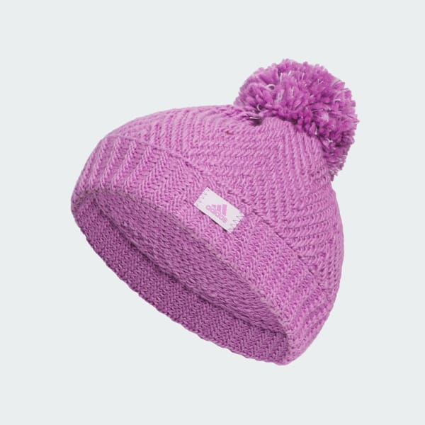 Adidas pink beanie with pom pom sales