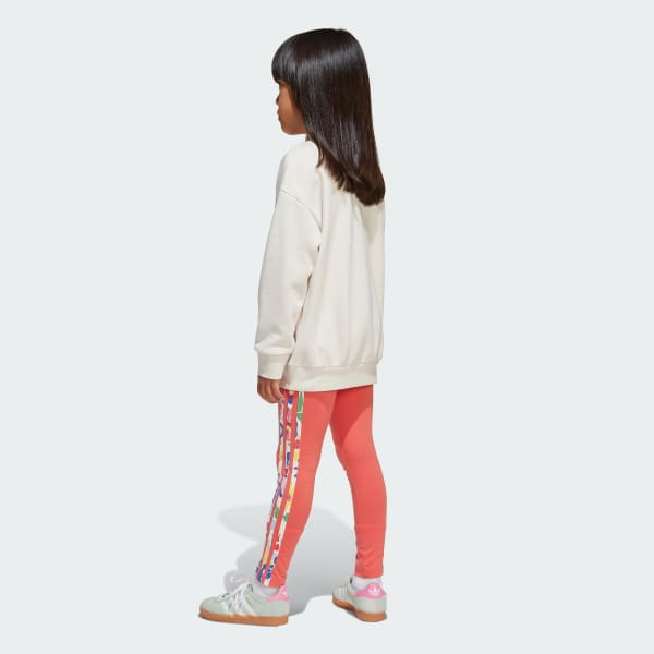 Blanco Conjunto adidas Originals x Liberty London Crew Leggings Niños