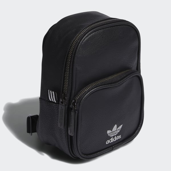 adidas Faux Leather Mini Backpack - Black | adidas US
