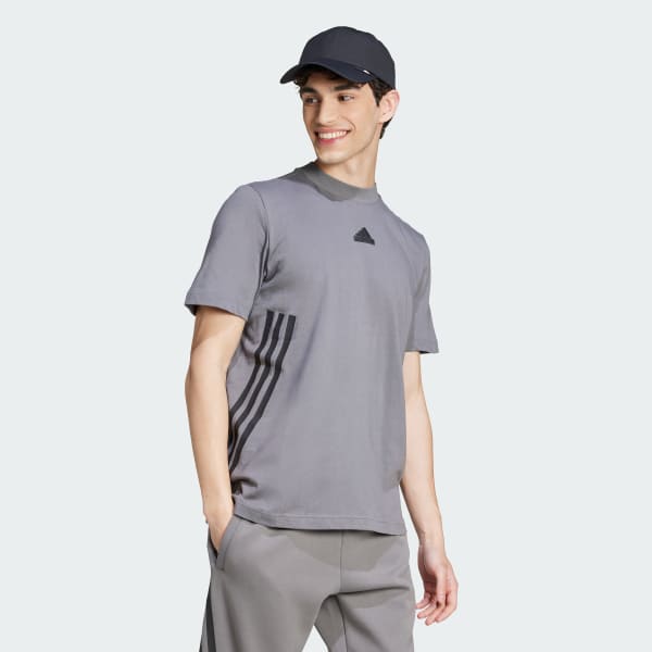 Grey Future Icons 3-Stripes Tee