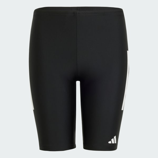 Black 3-Stripes Swim Jammers Kids