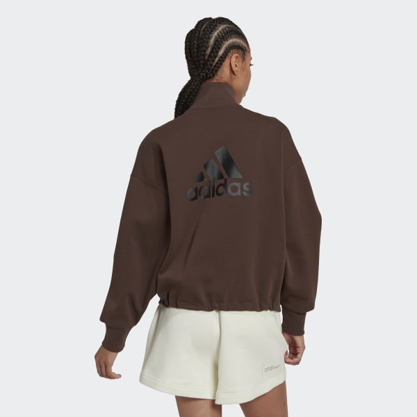 hnedá Mikina Future Icons Badge of Sport Quarter-Zip W6697