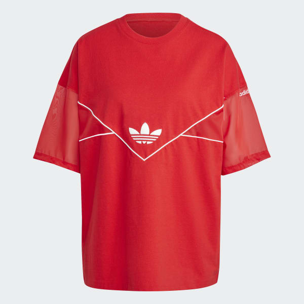 Red adidas shirt online