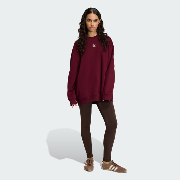 Burgendur Essentials Fleece Long Oversized Crew Genser