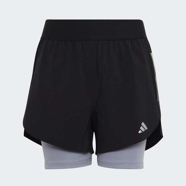 Sort Two-in-One AEROREADY Woven løbeshorts