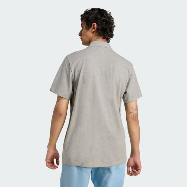 สีเทา เสื้อยืดโปโล Trefoil Essentials