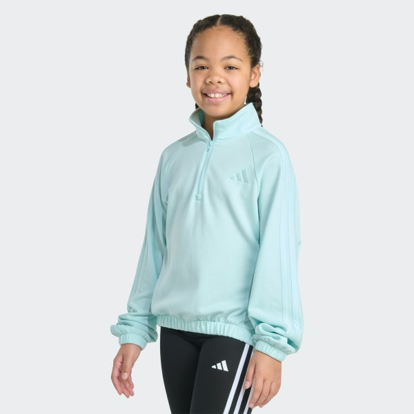 Turquoise Long Sleeve 1/4 Zip Training Pullover Top
