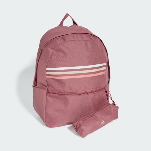 Rosa Mochila Classic Horizontal Três Listras