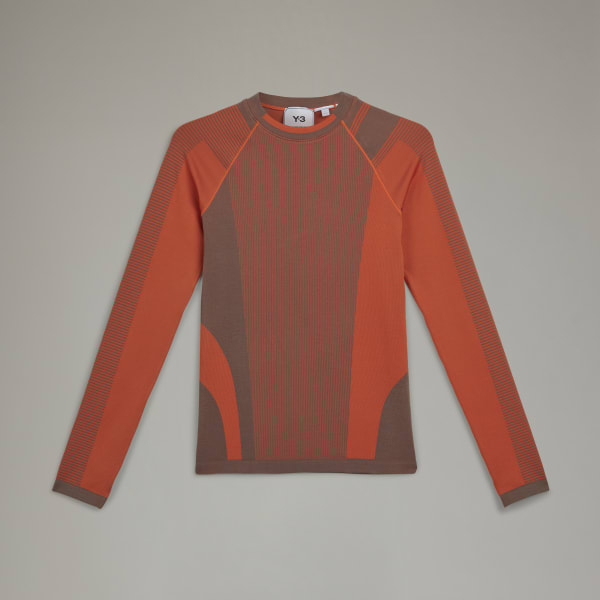 Brun Y-3 Classic Seamless Knit Long-Sleeve Top N5735