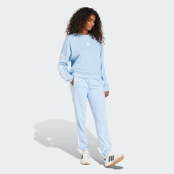 adidas Essentials 3-Stripes French Terry Cuffed Pants - Blue adidas Essentials 3-Stripes French Terry Cuffed Pants - Blue