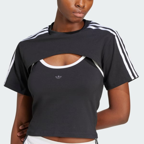 カットアウトTシャツ アディダス カットアウト カリ半袖Tシャツ - ブラック