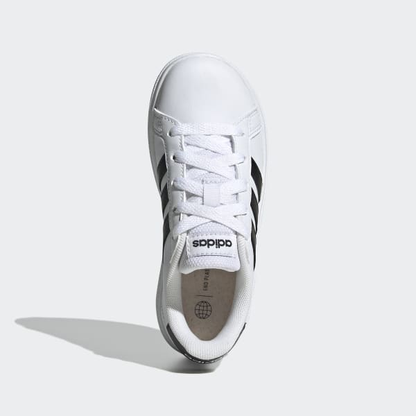 White Grand Court Lifestyle Tennis Lace-Up Shoes