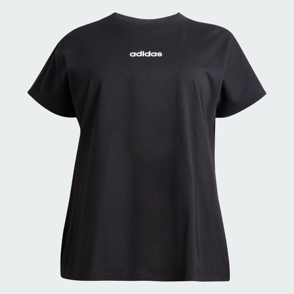 Adidas Essentials Linear Cotton Tee Plus Size Black 2x Womens Originals T Shirts