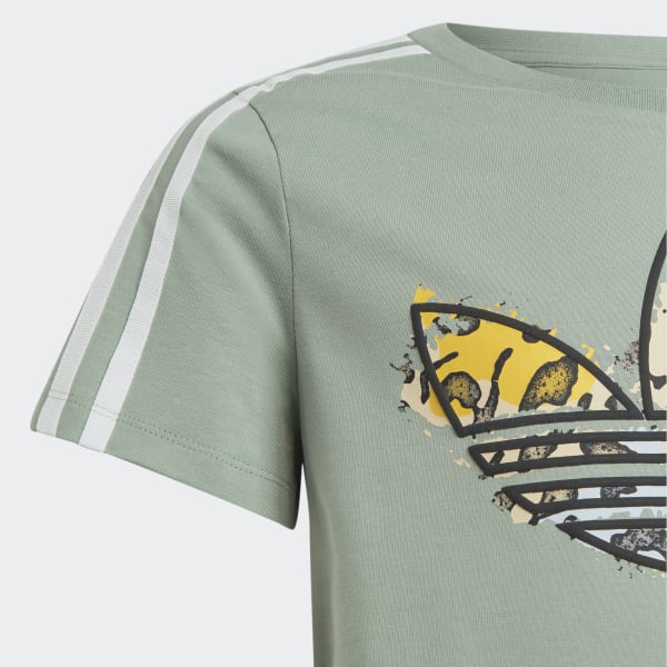 Gronn Animal Print Tee Kjole