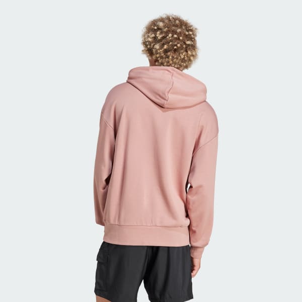 ruzová Mikina Essentials Loose-Fit 3 Bar Logo French Terry