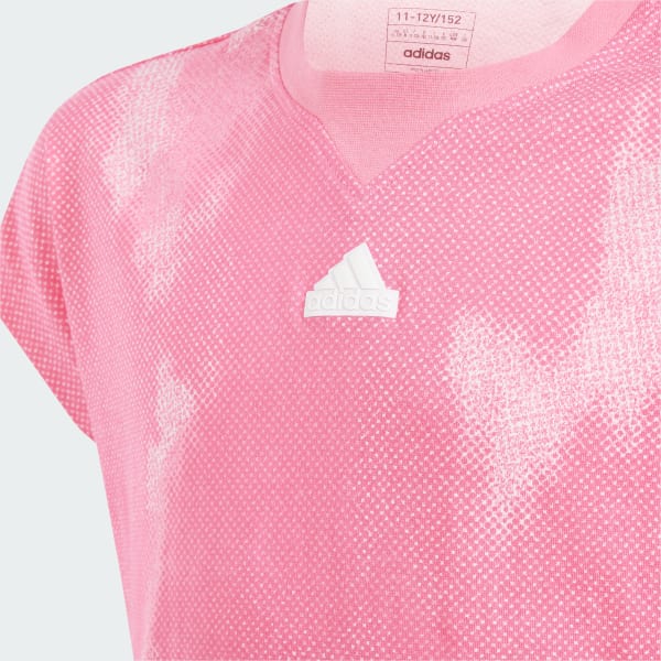 Pink Future Icons Allover Print Cotton Tee Kids