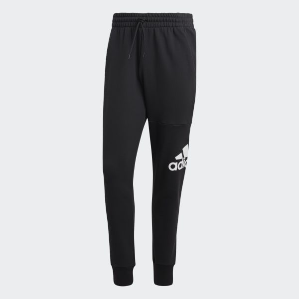 Negro Pantalón Essentials Logo Tela French Terry Pierna Cónica Puño Ajustado