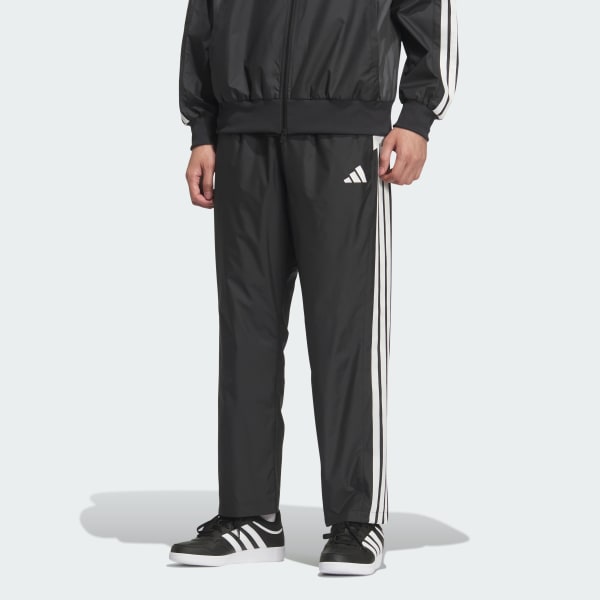 ブラック マストハブ ルーズフィット カラーブロック メッシュライニング フルレングス オープンヘム ウィンドパンツ