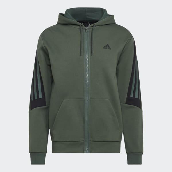 adidas Future Icons 3 Stripes Full Zip Hoodie Green adidas Australia