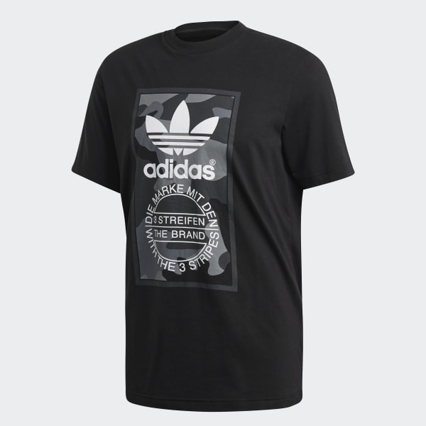adidas Camouflage Tongue Label T skjorte Flerfarget adidas Camo Tongue T skjorte Svart | adidas Norway