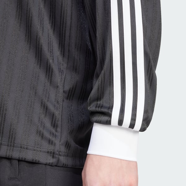adidas Adicolor Piqué Soccer Long Sleeve Tee - Black | Free
