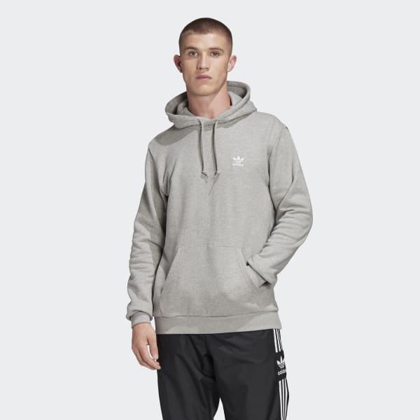 adidas trefoil hoodie grey