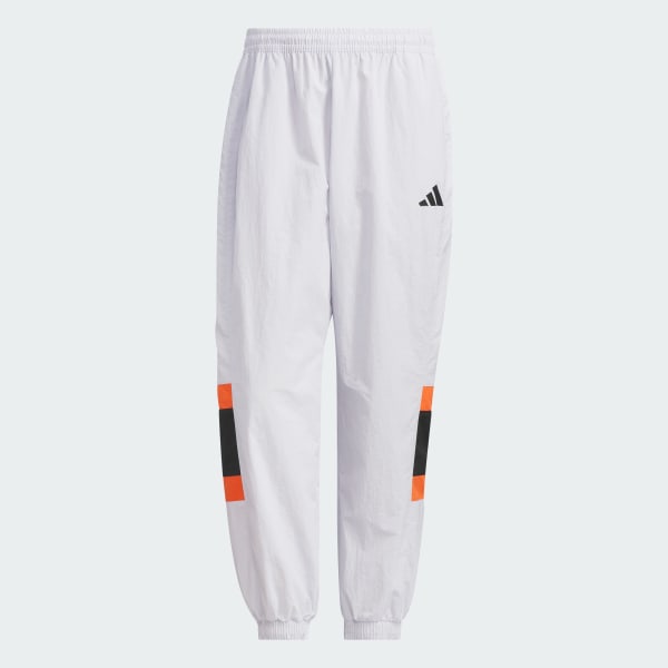 grijs Wording Pack Loose Fit Mesh-Lined Woven Elastic Hem Joggers