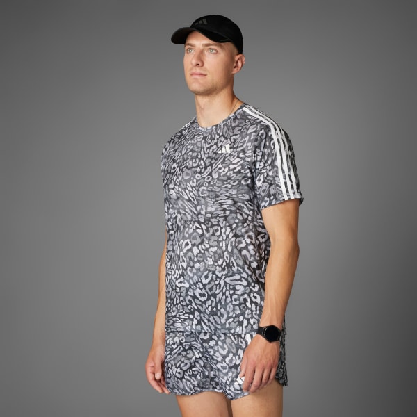 Gris Polera Own the Run CLIMACOOL Tres Tiras