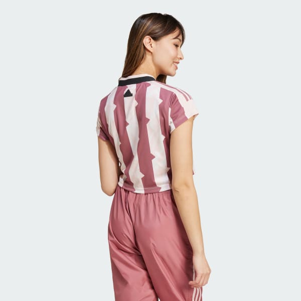 Pink Tiro Cut 3-Stripes Print Baby Tee