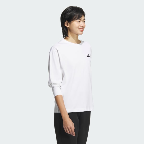 ホワイト エッセンシャルズ プラス スモールロゴ 長袖Tシャツ