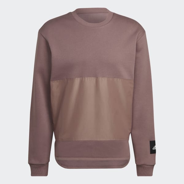 Fleece Woven Crew Sweatshirt