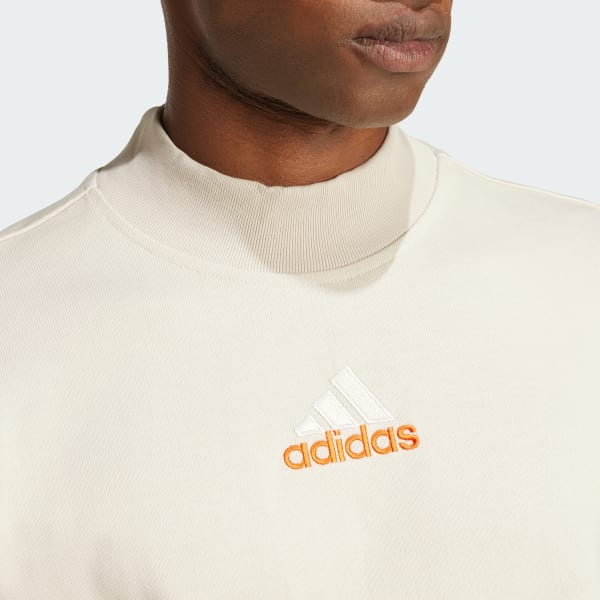 adidas Long Sleeve Mock Neck Q1 Long-Sleeve Top - Beige | adidas UK