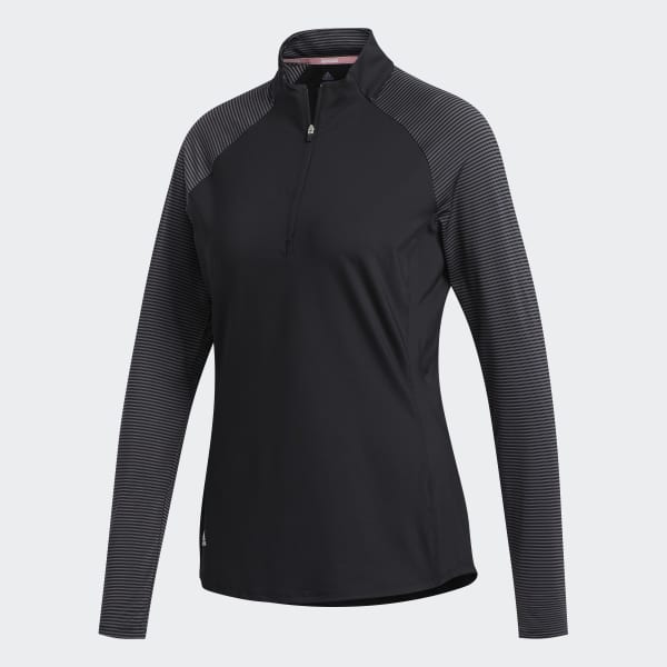 Black Solid UV Long Sleeve Polo Shirt IEF44