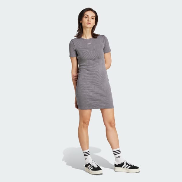 Grey Essentials Short Sleeve Dress Washed