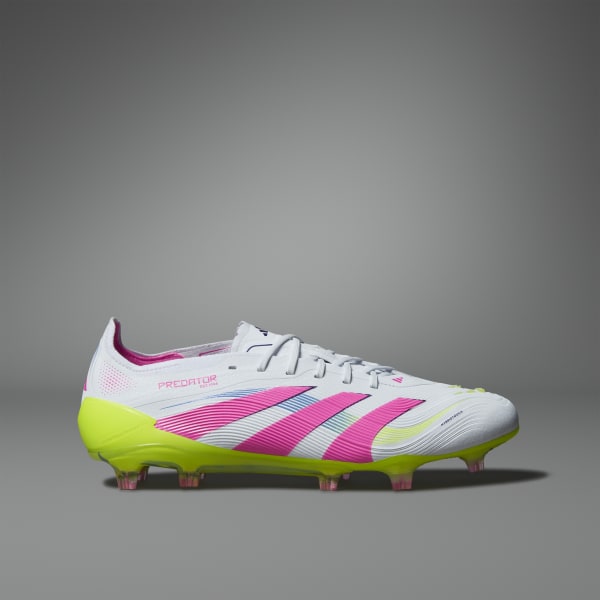 adidas Predator サッカーシューズ ホワイト/ピンク/イエロー アディダス プレデター Elite フォールディングタン FG / 天然芝