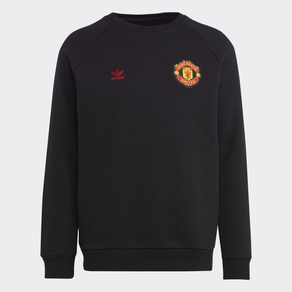 Negro Sudadera Essentials Trefoil Manchester United
