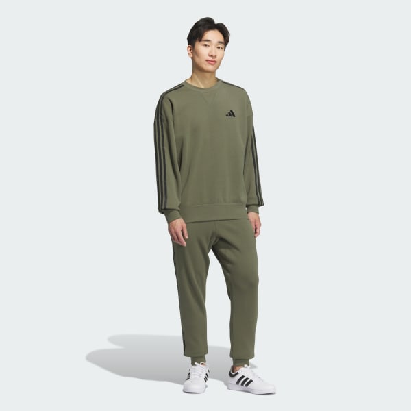 グリーン エッセンシャルズ プラス ルーズフィット スリーストライプス フレンチテリー スウェットシャツ