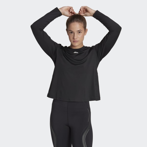 cerná Tričko AEROREADY Studio Long Sleeve