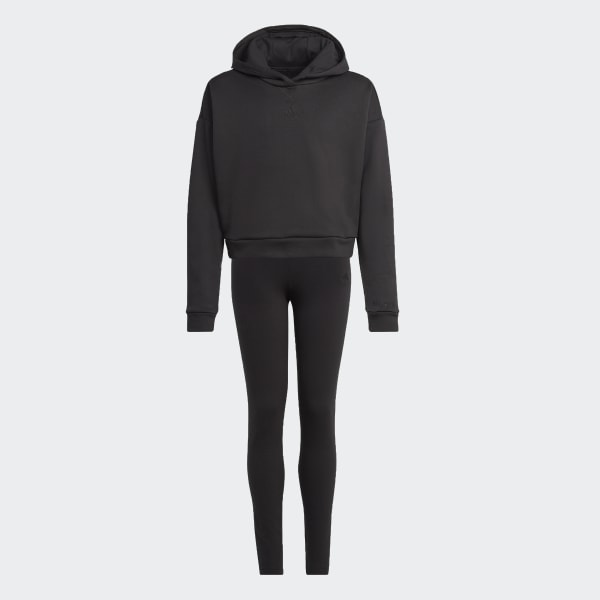 Zwart Hooded Fleece Trainingspak