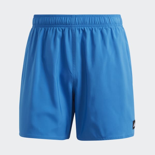 Blue Solid CLX Short-Length Swim Shorts