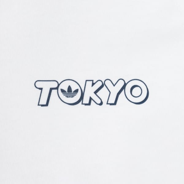 ホワイト TYOカタカナ長袖グラフィックTシャツ
