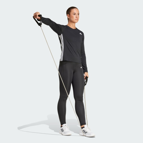 noir Haut d'entraînement manches longues 3 bandes Essentials