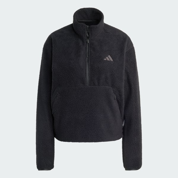 Black City Tech High Pile Fleece Half-Zip Jacket