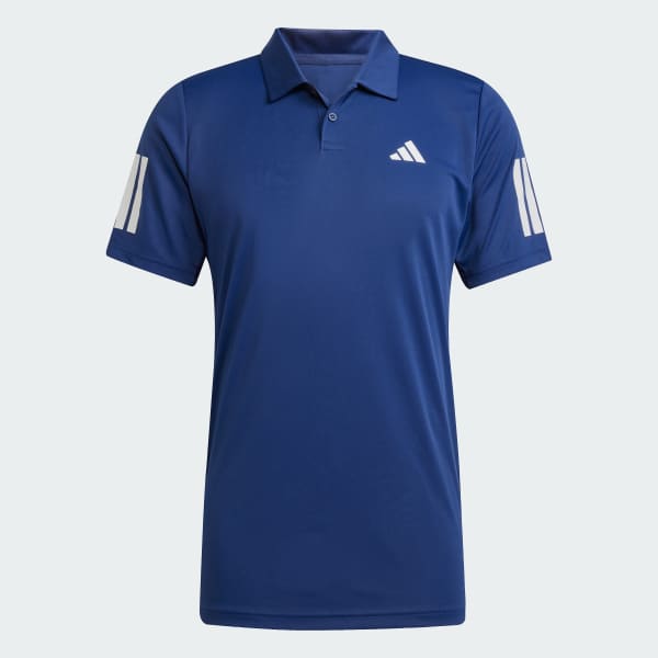 Azul Playera Polo Club de Tenis 3 Franjas