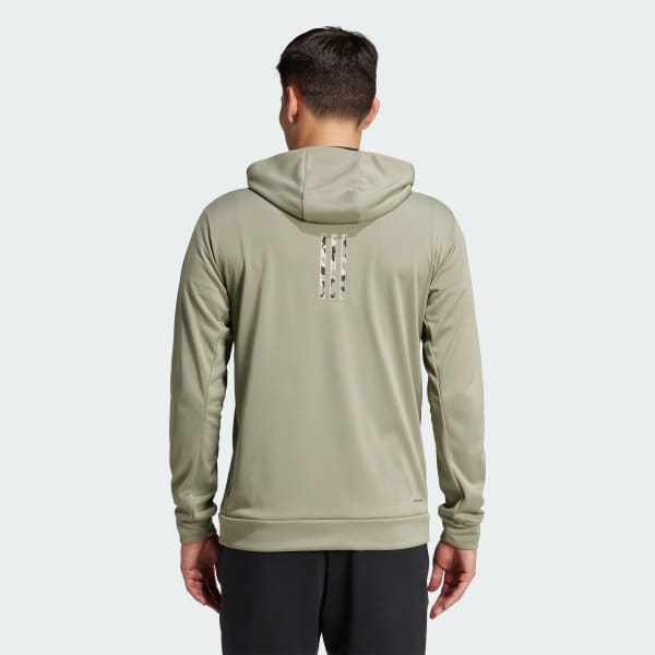 groen Train Essentials Camo Ritshoodie