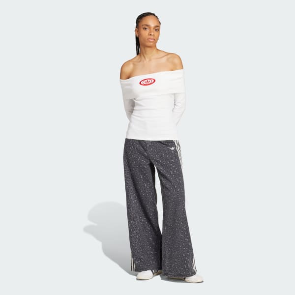 Bialy Koszulka adidas Originals Off Shoulder
