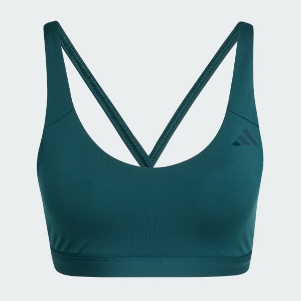Green adidas All Me Essentials Medium Support Bra