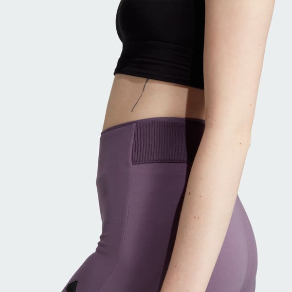 adidas L92521 Womens Purple Linear Logo High-Waisted Leggings Size M