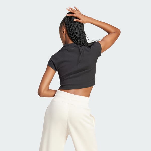 Nero T-shirt Lounge Ribbed Crop