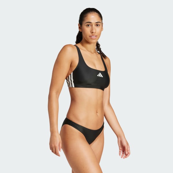 Zwart 3-Stripes V-Back Bikini